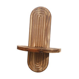 Maxbell Oval Wall Shelf Modern Wooden Display Stand for Yard Dining Room Living Room 20cmx29.5cm Single Layer