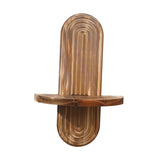 Maxbell Oval Wall Shelf Modern Wooden Display Stand for Yard Dining Room Living Room 20cmx29.5cm Single Layer