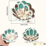 Maxbell Shell Display Case Seashell Shaped Wooden Box for Living Rooms Mantel Office