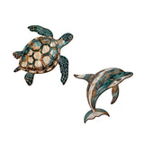 Maxbell Marine Animal Wall Decor 2D Coastal Hanging Decoration for Kitchen Home Pool Sea Turtle Decor