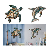Maxbell Marine Animal Wall Decor 2D Coastal Hanging Decoration for Kitchen Home Pool Sea Turtle Decor