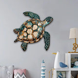 Maxbell Marine Animal Wall Decor 2D Coastal Hanging Decoration for Kitchen Home Pool Sea Turtle Decor