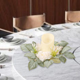 Maxbell Pillar Candle Ring Wreath Beautiful Greenery Garland for Home Party Tabletop