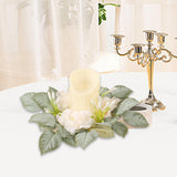 Maxbell Pillar Candle Ring Wreath Beautiful Greenery Garland for Home Party Tabletop