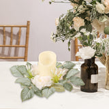 Maxbell Pillar Candle Ring Wreath Beautiful Greenery Garland for Home Party Tabletop