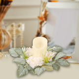 Maxbell Pillar Candle Ring Wreath Beautiful Greenery Garland for Home Party Tabletop