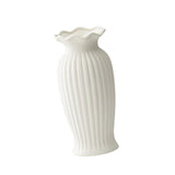 Maxbell White Ceramic Vase Stylish Floral Container for Coffee Table Entrance Office