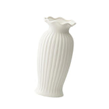 Maxbell White Ceramic Vase Stylish Floral Container for Coffee Table Entrance Office