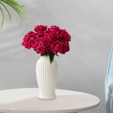 Maxbell White Ceramic Vase Stylish Floral Container for Coffee Table Entrance Office