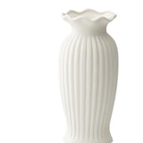 Maxbell White Ceramic Vase Stylish Floral Container for Coffee Table Entrance Office