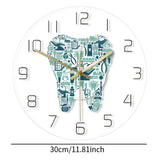 Maxbell Tooth Wall Clock Silent Bedroom Acrylic Decorative Clock Round Hanging Clock