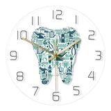 Maxbell Tooth Wall Clock Silent Bedroom Acrylic Decorative Clock Round Hanging Clock