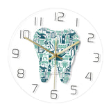 Maxbell Tooth Wall Clock Silent Bedroom Acrylic Decorative Clock Round Hanging Clock