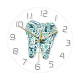 Maxbell Tooth Wall Clock Silent Bedroom Acrylic Decorative Clock Round Hanging Clock