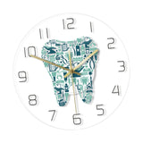 Maxbell Tooth Wall Clock Silent Bedroom Acrylic Decorative Clock Round Hanging Clock
