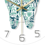 Maxbell Tooth Wall Clock Silent Bedroom Acrylic Decorative Clock Round Hanging Clock