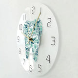 Maxbell Tooth Wall Clock Silent Bedroom Acrylic Decorative Clock Round Hanging Clock
