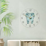 Maxbell Tooth Wall Clock Silent Bedroom Acrylic Decorative Clock Round Hanging Clock