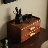 Maxbell Coffee Pod Drawer Double Tier Desktop Storage Box for Office Cabinet Counter Brown