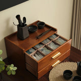 Maxbell Coffee Pod Drawer Double Tier Desktop Storage Box for Office Cabinet Counter Brown