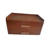 Maxbell Coffee Pod Drawer Double Tier Desktop Storage Box for Office Cabinet Counter Brown