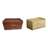 Maxbell Coffee Pod Drawer Double Tier Desktop Storage Box for Office Cabinet Counter Brown