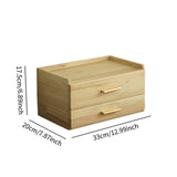 Maxbell Coffee Pod Drawer Double Tier Desktop Storage Box for Office Cabinet Counter Wood Color