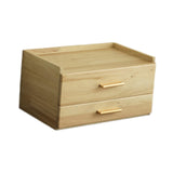 Maxbell Coffee Pod Drawer Double Tier Desktop Storage Box for Office Cabinet Counter Wood Color