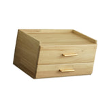 Maxbell Coffee Pod Drawer Double Tier Desktop Storage Box for Office Cabinet Counter Wood Color