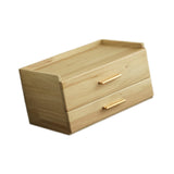 Maxbell Coffee Pod Drawer Double Tier Desktop Storage Box for Office Cabinet Counter Wood Color