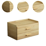 Maxbell Coffee Pod Drawer Double Tier Desktop Storage Box for Office Cabinet Counter Wood Color