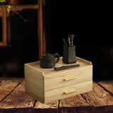 Maxbell Coffee Pod Drawer Double Tier Desktop Storage Box for Office Cabinet Counter Wood Color