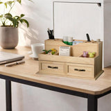 Maxbell Wooden Desktop Storage Cabinet Desk Organizer for Bathroom Vanity Countertop