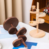 Maxbell Jewelry Organizer Desktop Jewelry Display Stand for Rings Earrings Bracelets Wood color
