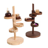 Maxbell Jewelry Organizer Desktop Jewelry Display Stand for Rings Earrings Bracelets Wood color