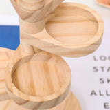 Maxbell Jewelry Organizer Desktop Jewelry Display Stand for Rings Earrings Bracelets Wood color