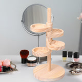 Maxbell Jewelry Organizer Desktop Jewelry Display Stand for Rings Earrings Bracelets Wood color