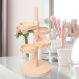 Maxbell Jewelry Organizer Desktop Jewelry Display Stand for Rings Earrings Bracelets Wood color