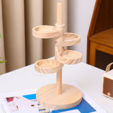Maxbell Jewelry Organizer Desktop Jewelry Display Stand for Rings Earrings Bracelets Wood color