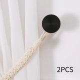 Maxbell 2Pcs Curtain Holdbacks Wall Mounted Premium Stylish for Office Bedroom Hotel Black