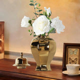 Maxbell Ceramic Covered Jar Vase Porcelain Ginger Jar for Floral Livingroom Weddings