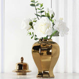 Maxbell Ceramic Covered Jar Vase Porcelain Ginger Jar for Floral Livingroom Weddings