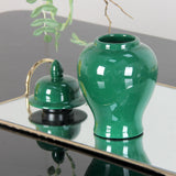 Maxbell Ceramic Vase Storage Tank Porcelain Ginger Jar for Office Flower Arrangement