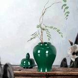 Maxbell Ceramic Vase Storage Tank Porcelain Ginger Jar for Office Flower Arrangement