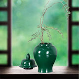 Maxbell Ceramic Vase Storage Tank Porcelain Ginger Jar for Office Flower Arrangement