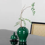 Maxbell Ceramic Vase Storage Tank Porcelain Ginger Jar for Office Flower Arrangement