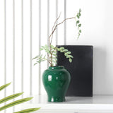 Maxbell Ceramic Vase Storage Tank Porcelain Ginger Jar for Office Flower Arrangement