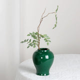 Maxbell Ceramic Vase Storage Tank Porcelain Ginger Jar for Office Flower Arrangement