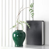 Maxbell Ceramic Vase Storage Tank Porcelain Ginger Jar for Office Flower Arrangement