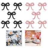 Maxbell 5 Pieces Bow Balloons Props Decorative for Engagement Party Supplies Wedding Black